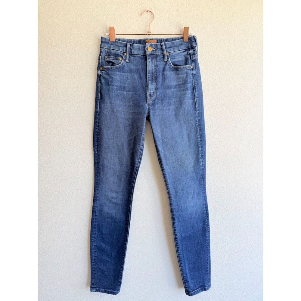 MOTHER High Waisted Looker Skinny Stretch Jeans in Until Next Time Blue size 27